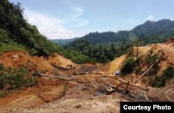 Kerusakahan lahan akibat aktivitas tambang dinilai menjadi faktor banjir Bengkulu. (Foto courtesy:Walhi Bengkulu)