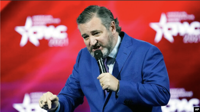 Senatori Ted Cruz duke folur në takimin vjetor të konservatorëve (26 shkurt 2021)