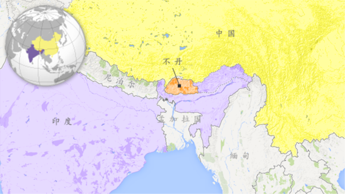 Как выглядит карта в бутане. Королевство бутан на карте.