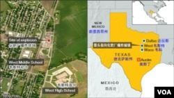 Map of West, Texas / 德克萨斯州韦斯特镇