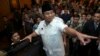 Indonesian presidential candidate Prabowo Subianto gestures after a meeting with members of his Red and White coalition, Jakarta, July 20, 2014.