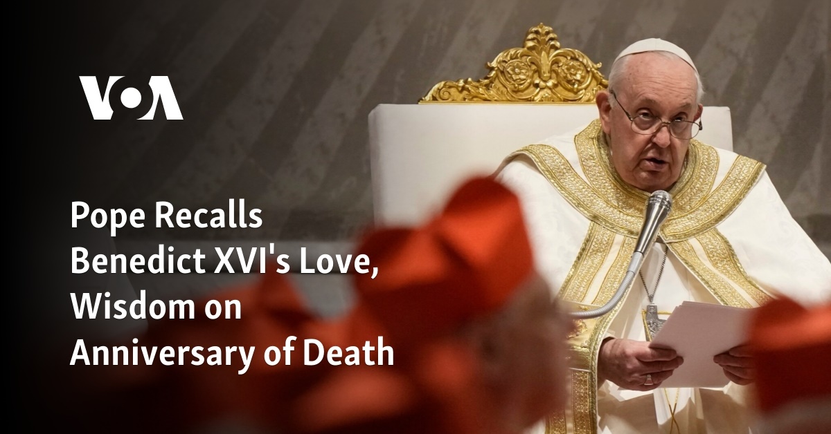 Pope Recalls Benedict XVI's Love, Wisdom On Anniversary Of Death