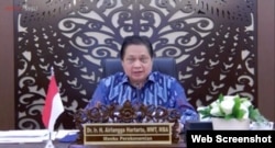 Menko Perekonomian Airlangga Hartarto usai Ratas Virtual dengan Presiden Jokowi di Jakarta, Senin (21/6) menegaskan penguatan PPKM Mikro dalam menekan laju kasus COVID-19 (screenshoot).jpegMenko Perekonomian Airlangga Hartarto usai Ratas Virtual dengan Pr