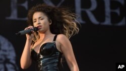 British singer Ella Eyre performs on stage during V Festival 2015 at Hylands Park in Chelmsford, Essex, England, Aug. 23, 2015.