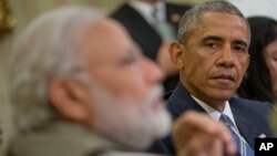 Predsednik Barak Obama i indijski premijer Narendra Modi tokom obraćanja novinarima u Beloj kući