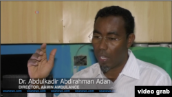 Dr. Abdulkadir Abdirahman Adan, Direktur Aamiin Ambulans (Foto: VOA/Videograb)