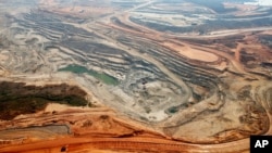 FILE - An aerial view of an Equinox copper mine in Lumwana, Zambia, in 2012. On Dec. 2, 2023, seven miners were killed by landslides while they were illegally digging tunnels at a copper mine in Zambia, authorities said.