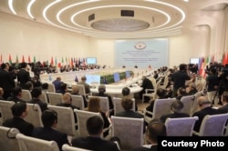 Conference held in Tashkent, Uzbekistan, March 27, 2018. (Uzbekistan President's Press Office)