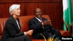 Le Premier ministre ivoirien Daniel Kablan Duncan avec la directrice générale du FMI, Christine Lagarde. 