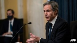 Antony J. Blinken, speaks during his confirmation hearing to be Secretary of State before the US Senate Foreign Relations Committee at the US Capitol in Washington, DC on January 19, 2021. (Photo by Alex Edelman / POOL / AFP)