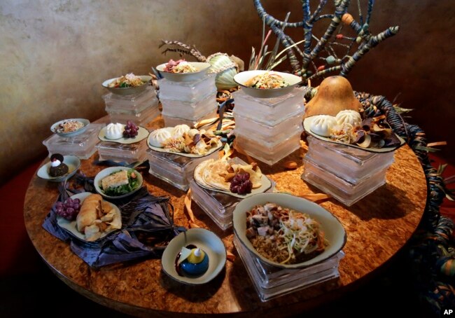 A look at some of the menu items available at the Satu'li Canteen restaurant at Pandora-World of Avatar.
