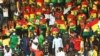 Ghana supporters react during the football match between Ghana and Comoros; Cameroon, Jan. 18, 2022. 