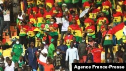 Ghana supporters react during the football match between Ghana and Comoros; Cameroon, Jan. 18, 2022. 