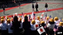 U.S. President Donald Trump inspects a guard of honor during a welcoming ceremony for him and first lady Melania Trump at the Imperial Palace in Tokyo, Japan, May 27, 2019.