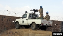 Des Casques bleus dans la base de la Minusma, à Kidal, Mali, le 22 juillet 2015. 