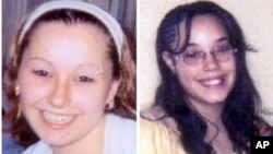 These undated handout photos provided by the FBI show Amanda Berry, left, and Georgina "Gina" Dejesus. Cleveland Police Chief Michael McGrath said he thinks Berry, DeJesus and Michelle Knight were tied up at the house and held there since they were in their teens or early 20s.
