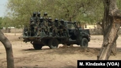 Soldiers of the rapid intervention battalion BIR, combat ready in Maroua, far northern Cameroon, Jan. 17 2019.