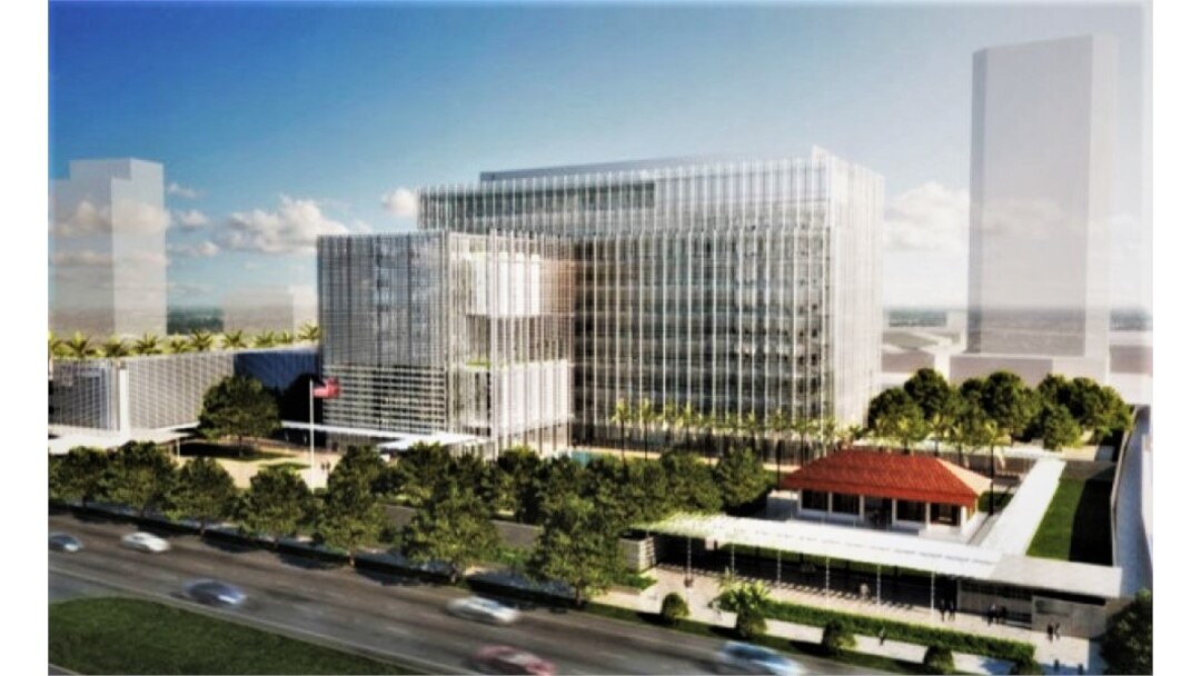 Gedung Kedutaan Besar AS di Jln Medan Merdeka Selatan di Jakarta (courtesy: US Embassy).