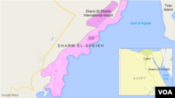 ແຜນທີ່ຂົງເຂດ Sharm El-Sheikh ຂອງອີ່ຈິບ