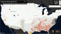 Interactive map: Lynchings & mob violence in the US by region, 1835 - 1964 (click on the image to see the full map)