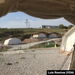A camp at Mantamados sits empty, April 3, 2016. Aid workers at the site said the drop in the number of arrivals since the agreement between the European Union and Turkey is the reason, but Doctors Without Borders officials said the cause is unclear.