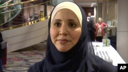 Suehaila Amen, a board member of the nonprofit Leaders Advancing and Helping Communities, speaks during an interview in Dearborn, Mich., Feb. 1, 2017. LAHC was awarded federal grant money to combat violent extremism, but is rejecting the money.