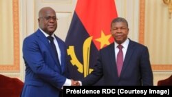 Presidente da RDC, Félix Tshisekedi (esq) e Presidente de Angola, João Lourenço (dir)