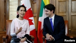 ကနေဒါ ဝန်ကြီးချုပ် Justin Trudeau နဲ့ အတိုင်ပင်ခံ ပုဂ္ဂိုလ် ဒေါ်အောင်ဆန်းစုကြည်တို့ တွေ့ဆုံဆွေးနွေး။ 