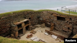 This file photo shows neolithic buildings at Skara Brae in the Orkney Island, Scotland, on September 25, 2019. (REUTERS/George Sargent)