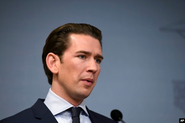 Avstriya kansleri Sebastian Kurz