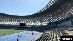 中国广东深圳曾经举办2019年WTA巡回赛的深圳湾体育中心内景。（2021年12月2日）