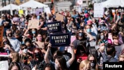 美國首都華盛頓10月17日舉行的女性大遊行。