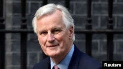 European Chief Negotiator for Brexit Michel Barnier says, May 17, 2017, that businesses should not count on long transition periods to cushion the impact of Britain leaving the European Union.