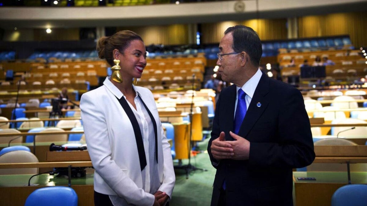 Beyoncé Tapes Music Video at UN