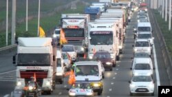 Une autoroute française, le 18 octobre 2010.