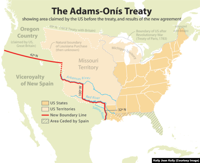 Adams-Onis Treaty map