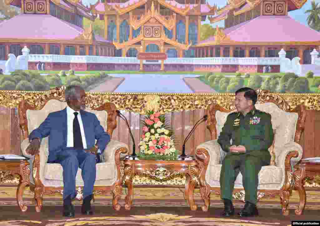 Senior General Min Aung Hlaing with Mr. Kofi Annan