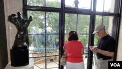 View of the "Burgers of Calais" from the main gallery. (Z. Hoke/VOA)