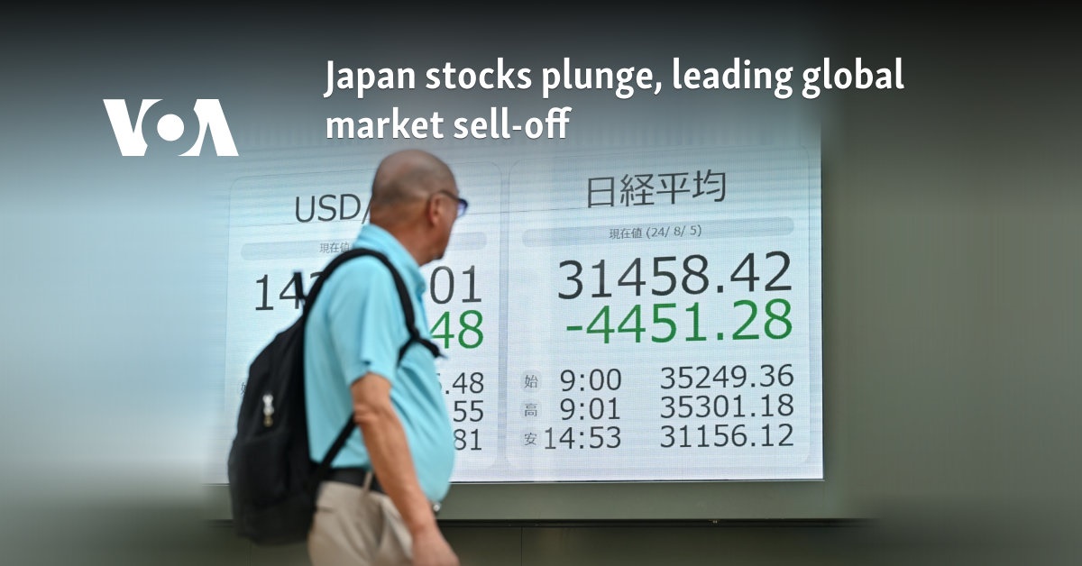 Japan stocks plunge, leading global market sell-off