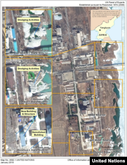 유엔 안보리 대북제재위원회가 12일 공개한 연례보고서에 올해 1월 촬영된 영변 핵시설의 위성사진이 첨부돼 있다.