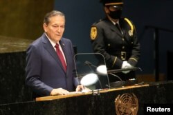Panama's President Laurentino Cortizo speaks at the 76th session of the United Nations General Assembly at U.N. headquarters in New York, U.S., September 23, 2021
