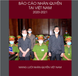 Trang bìa Báo cáo Nhân quyền tại Việt Nam 2020-2021 của Mạng lưới Nhân quyền Việt Nam. Photo Mạng lưới Nhân quyền Việt Nam.