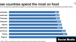 Ailə gəlirlərinin ərzaq məhsullarına ən çox sərf edildiyi ölkələr