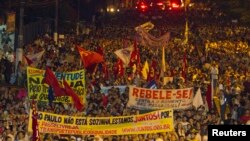 Las protestas en Brasil se amplían cada día a más ciudades. El incoformismo con el gobierno es gritado en las consignas de los miles de manifestantes.