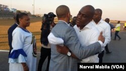 Moïse Katumbi na Martin Fayulu bayambani na libanda ya mpepo ya Luano, Lubumbashi, 29 juillet 2019.