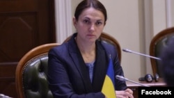 Hanna Hopko, head of Ukraine's Parliamentary Committee on Foreign Affairs, is seen at a meeting with fellow lawmakers in this undated photo, in Kyiv, Ukraine.