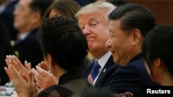 Tổng thống Trump và Chủ tịch Tập Cận Bình tại Bắc Kinh cuối năm 2017. 