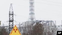 A general view of the sarcophagus covering the damaged fourth reactor at the Chernobyl nuclear power plant February 24, 2011. Belarus, Ukraine and Russia will mark the 25th anniversary of the nuclear reactor explosion in Chernobyl, the place where the wor