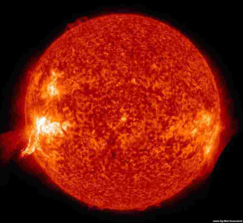 سورج گرہن اور ایم -کلاس شمسی شعلے