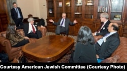Muslim-Jewish Advisory Council members meet with U.S. Democratic Senate Minority Leader Chuck Schumer in Washington, Feb. 1, 2017.
